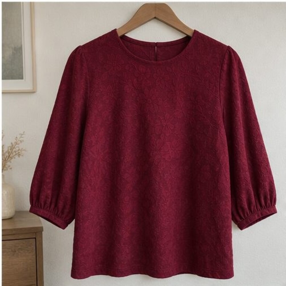 Burgundy Peplum Top